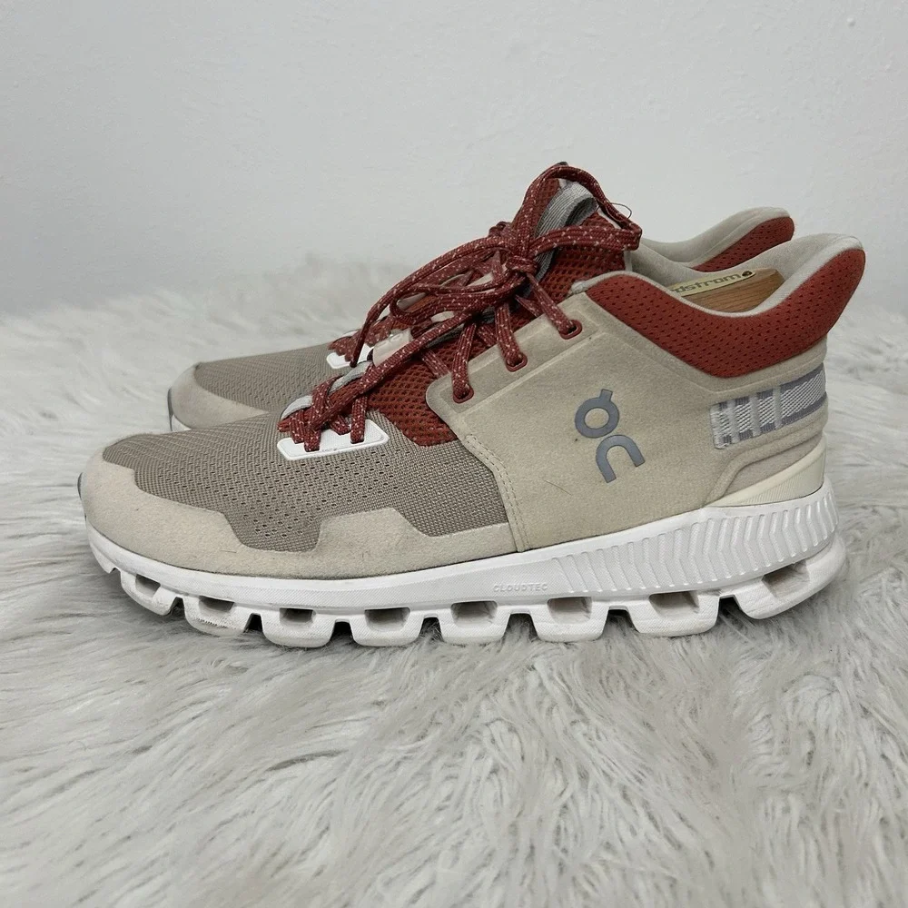 On Cloud Hi Edge Women's Sz 9 Sand Pearl Running Shoe CloudTec‎ Swiss Engineered